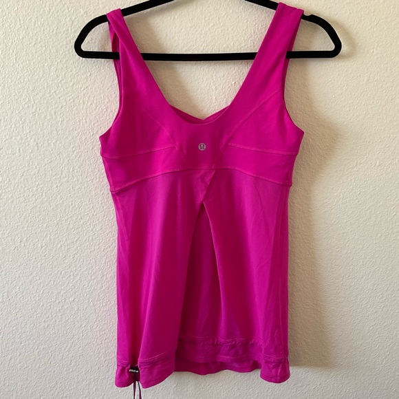Lululemon Run Empire Waist Pink Drawstring Tank Size 6 - Picture 6 of 7